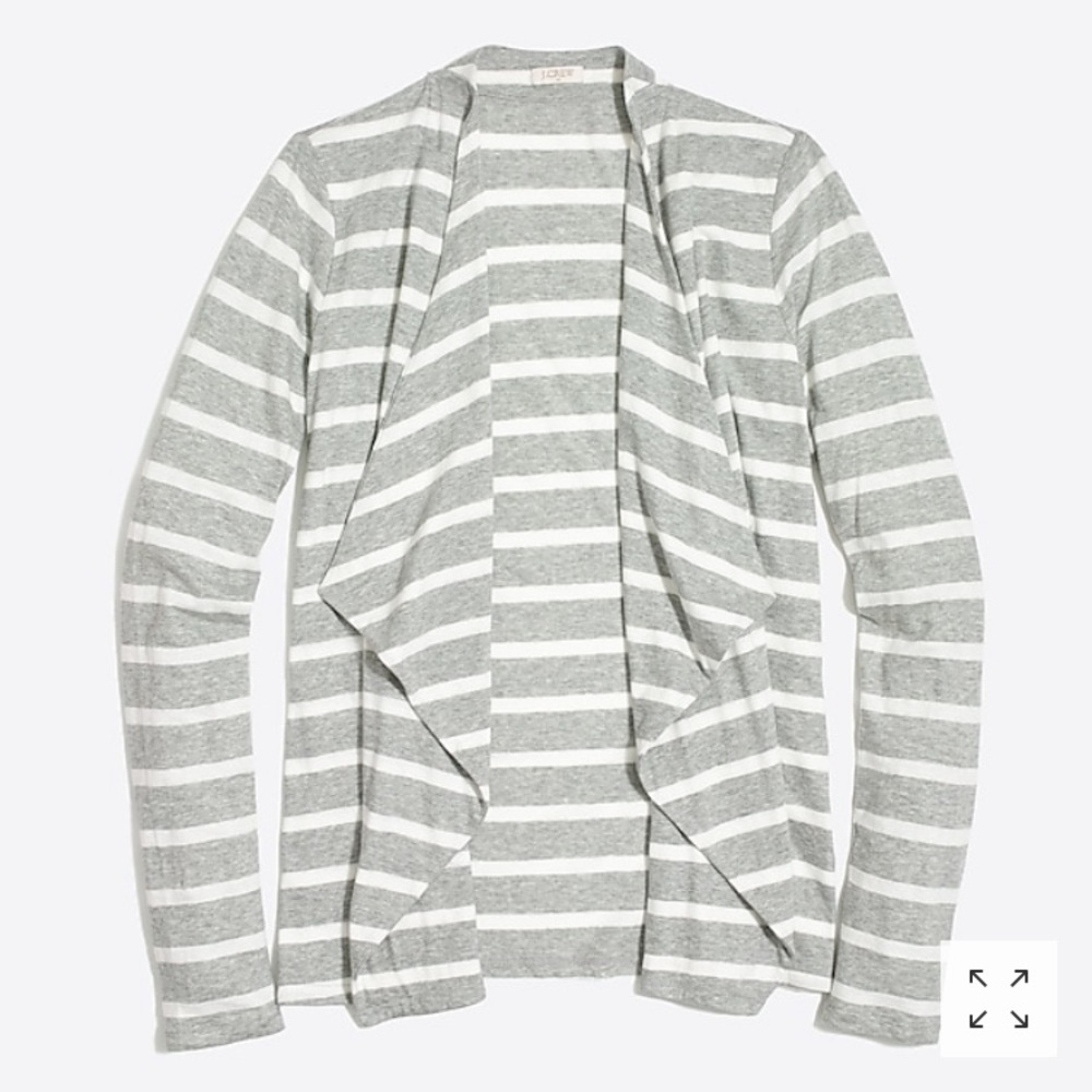 J.Crew Striped Always Cascading Cardigan NWOT XS